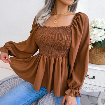 Women's Fashion Designer Ruffled S-XL Long-Sleeve Tops-Women's Fashion Designer Long-Sleeve Tops-Women's fashion designer plus size clothes